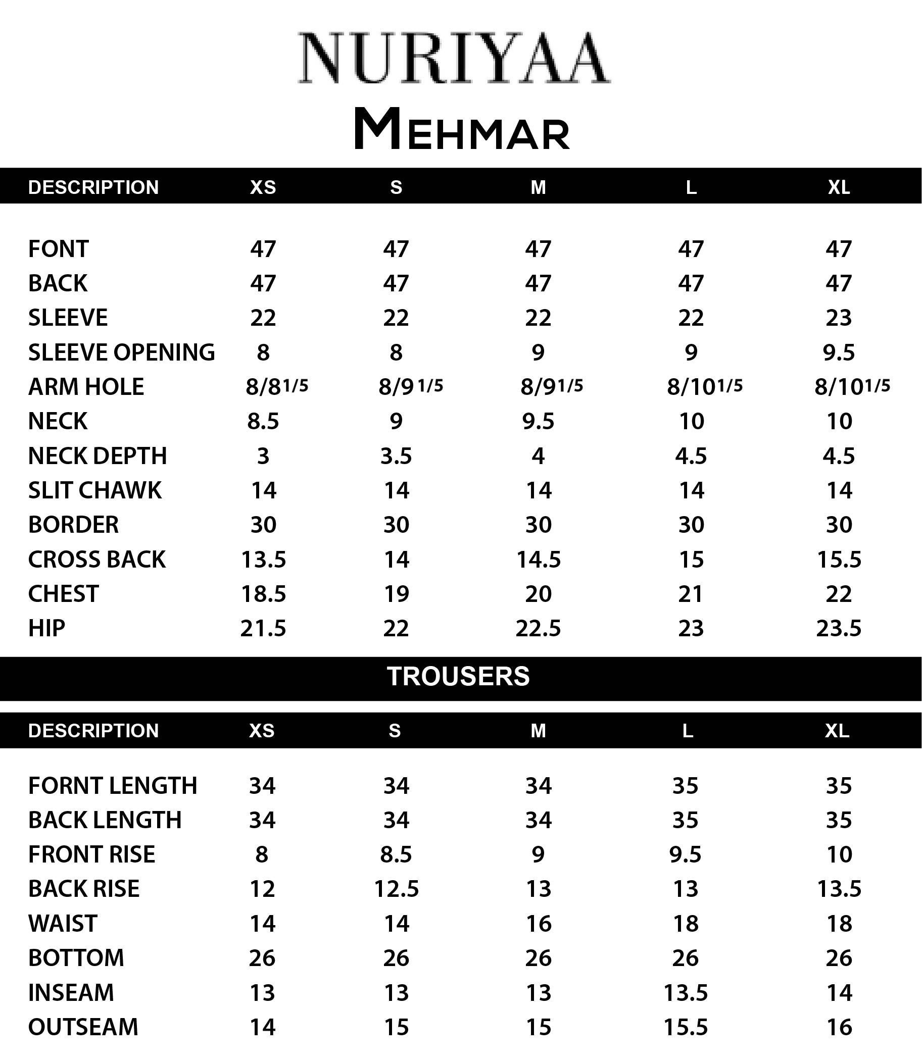 Mehmar Size Help